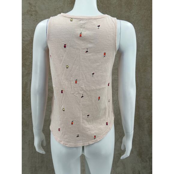A New Day Tank Top Womens Small Peach Sleeveless Embroidered Drinks Summer Beach - Picture 5 of 9